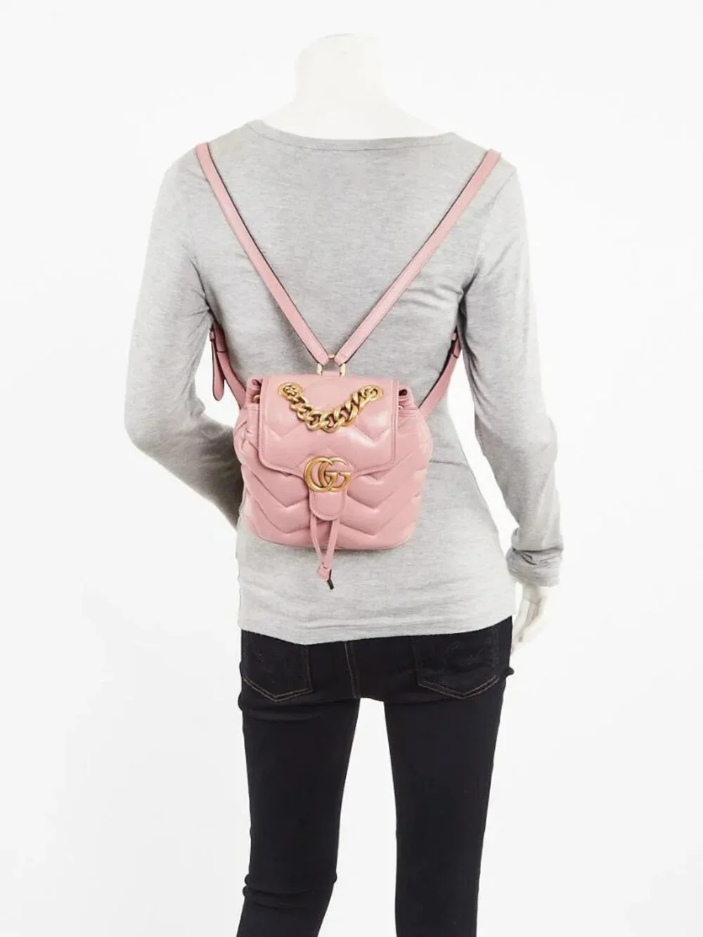 Gucci | Bags | Gucci Pink Quilted Leather Marmont Backpack 